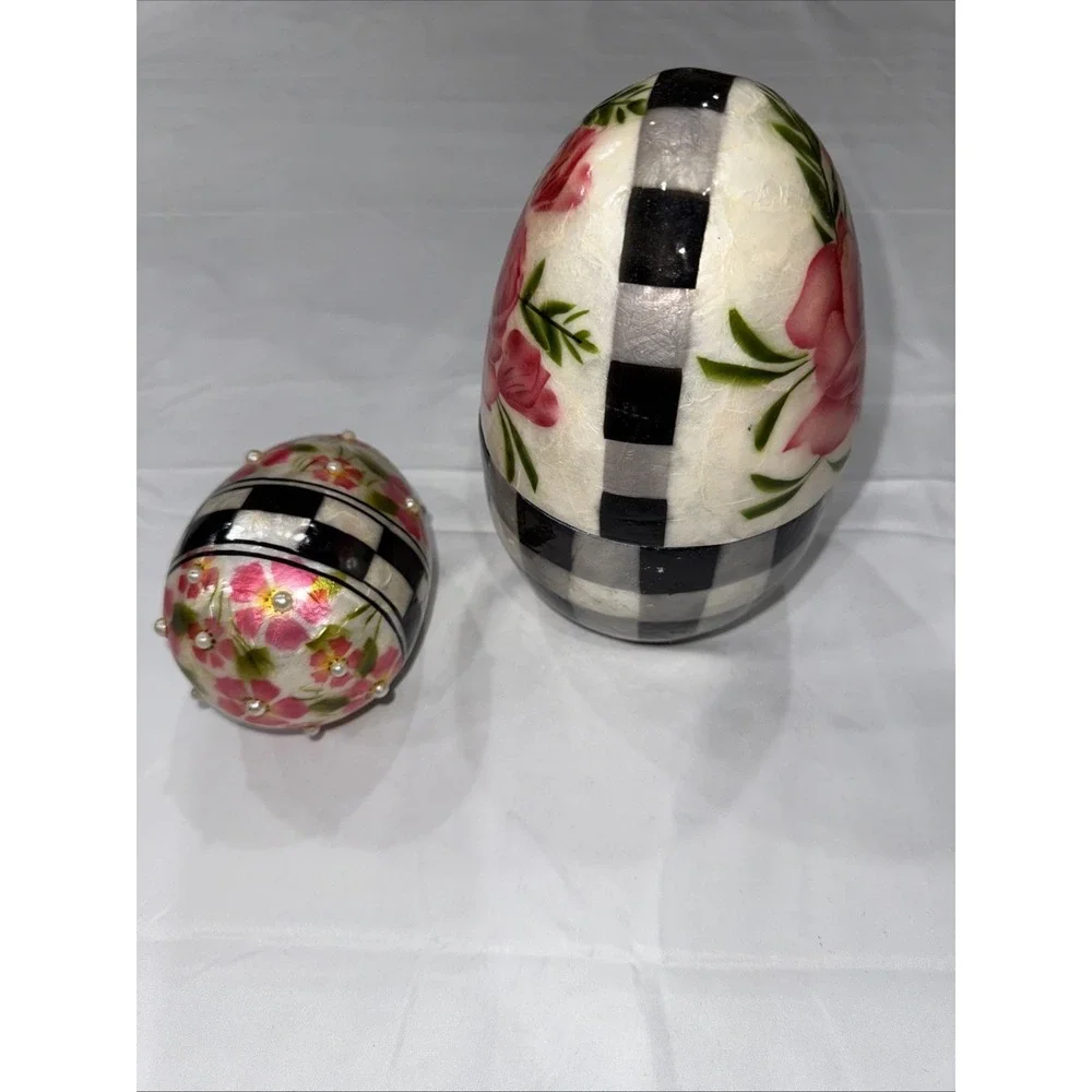 MacKenzie Childs Capriz Easter Egg Jewelry Trinket‎ Box